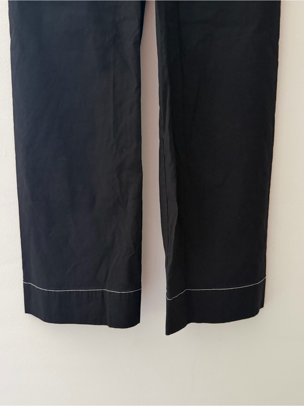 Maeve Colette Pants Crop Wide Leg Contrast Stitch Black High Rise Size 26 - Picture 9 of 10